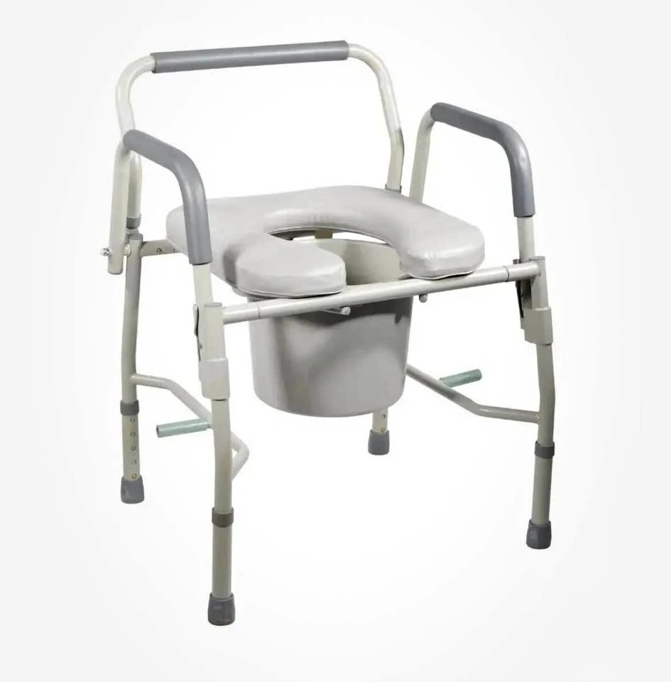Drive Deluxe Steel Drop Arm Bedside Commode with Padded Seat