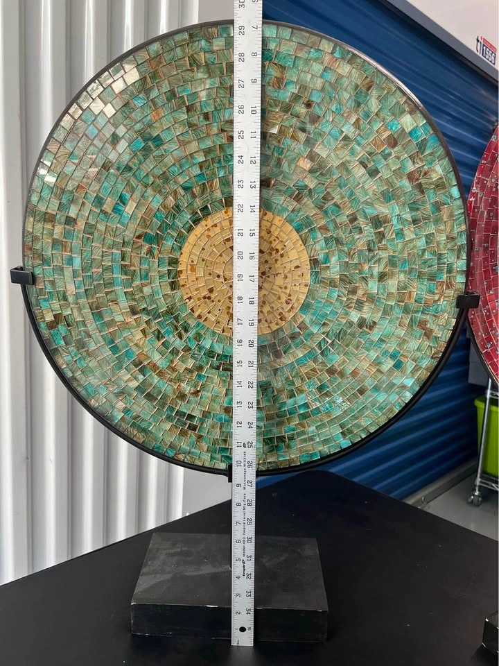2 Large Ultra Rare Mosaic Plate Vintage Art Home Decor - photo 3