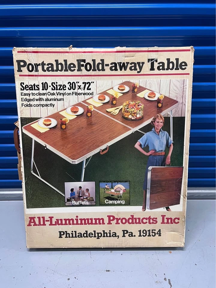 Vintage 30” x 72” Aluminum Folding Table - photo 3