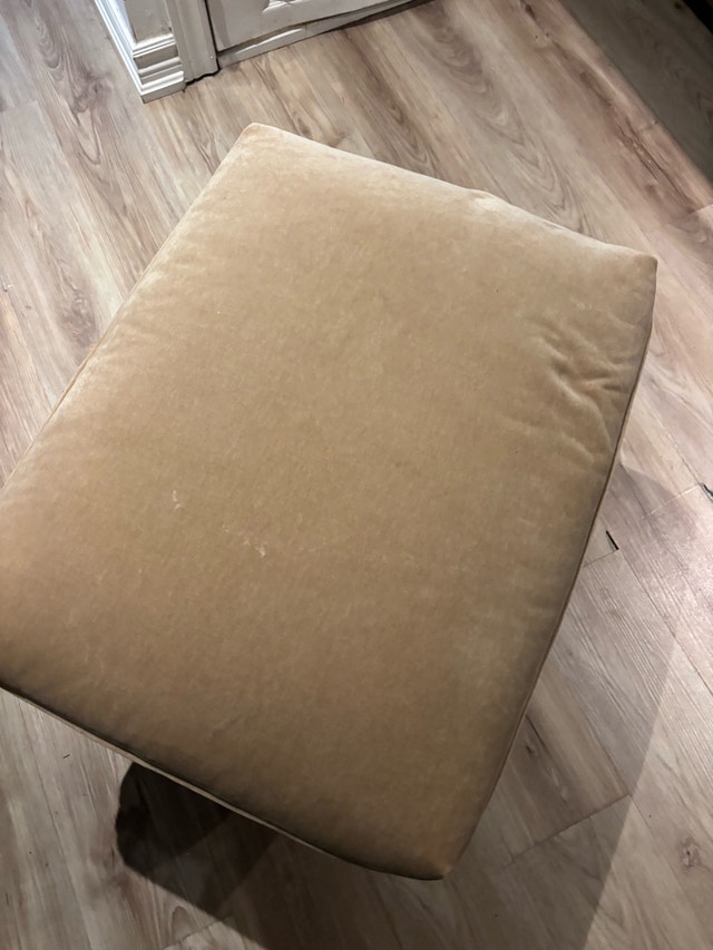 Beige Upholstered Ottoman / Bench with Nailhead Trim - photo 3