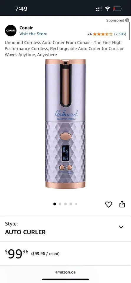 Unbound Cordless Auto Curler From Conair image indicator(2)