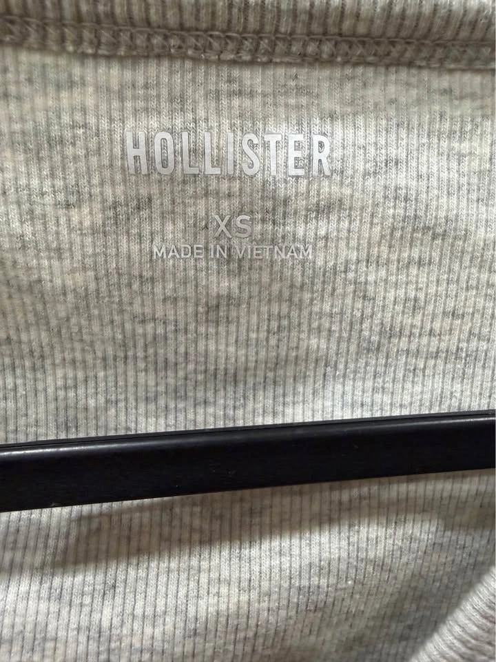 Hollister Grey Ribbed Henley Long Sleeve Top – XS - photo 2