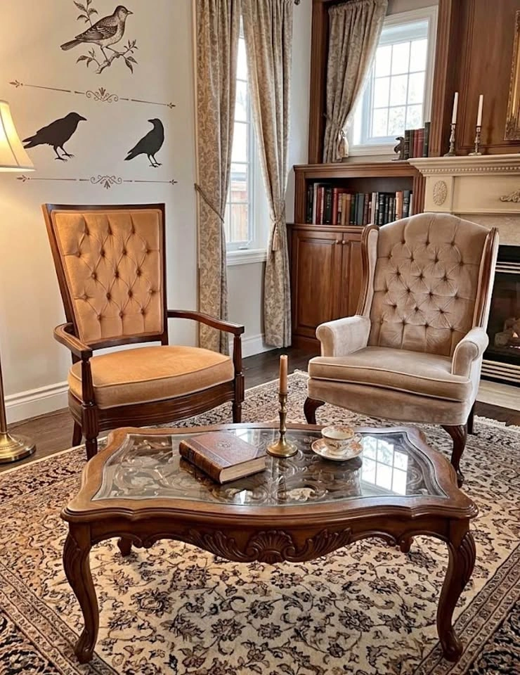 ✨ Rare Restored 1970s Canadian-Made "His & Hers" Velvet Chair Pa
