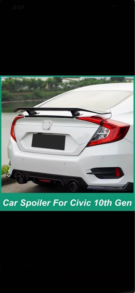 Honda wing spoiler black shiny - photo 3