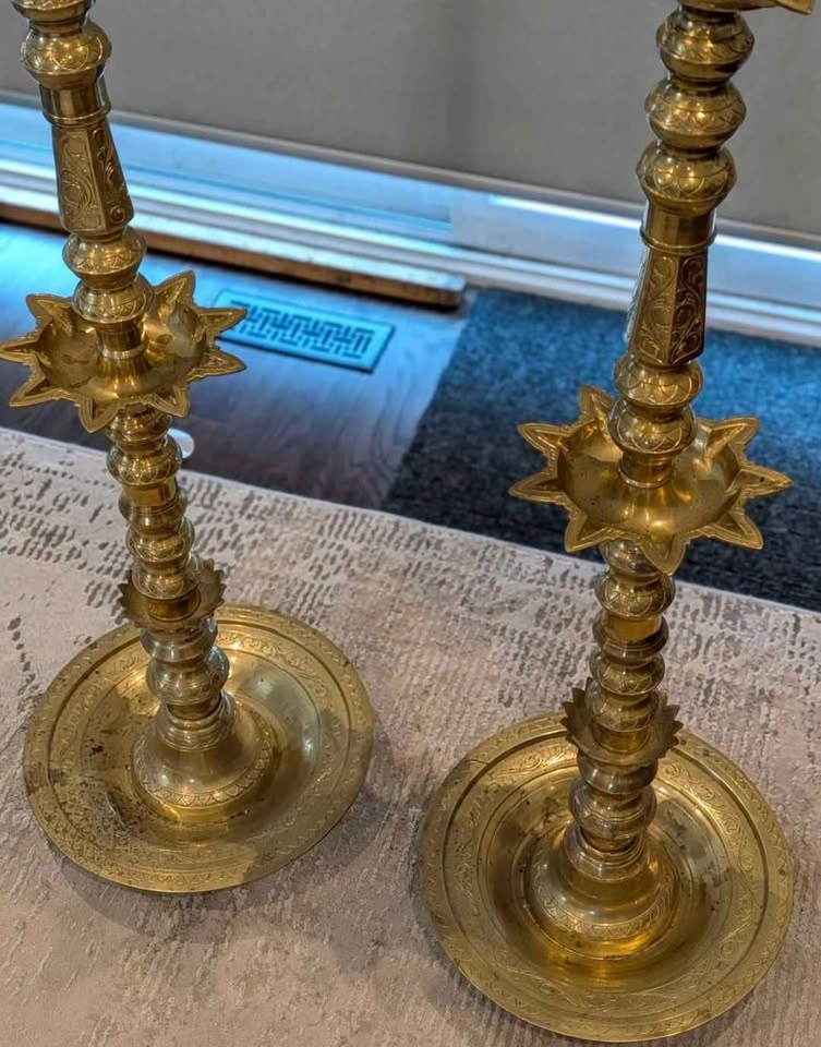 Brass Kuthu Vilakku ( Traditional Tamil ) - photo 4