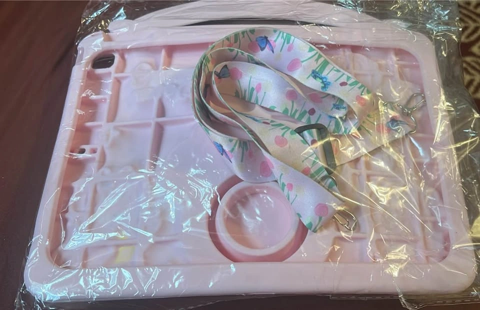 Pink Silicone Tablet Case with Floral Adjustable Strap - photo 2