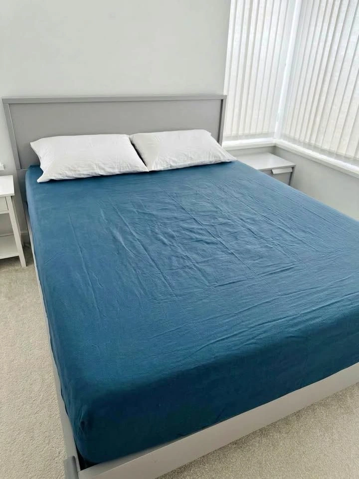 Queen size bed frame with nightstands