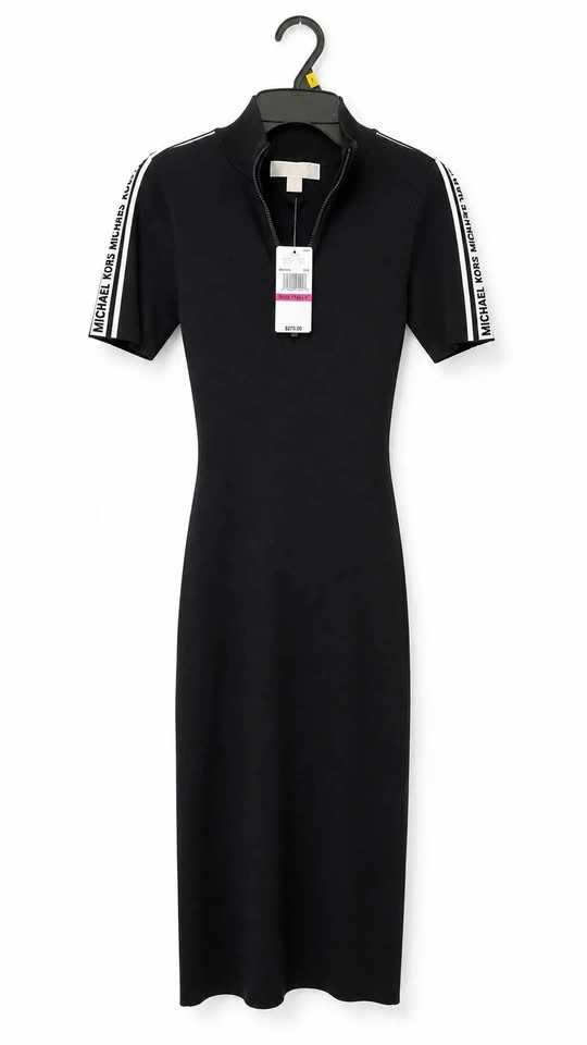 🖤 BRAND NEW MICHAEL KORS DRESS – Fitted Midi, MK Logo Detail - photo 3