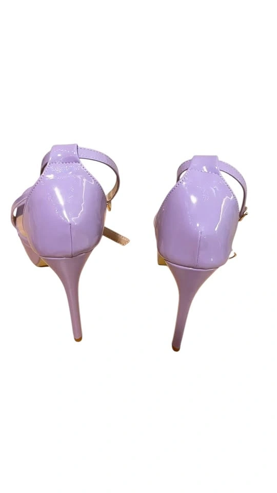 Stunning Lavender Lilac Patent Platform Heels – Size 39 - photo 5