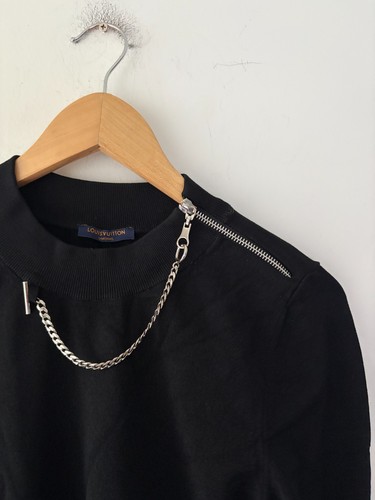 Louis Vuitton Uniforms Silver Tone Chain Link Zipper Sweater - photo 2