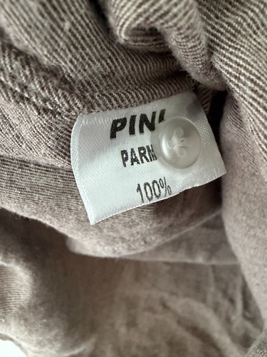 Pini Parma Mens Popover Flannel Feel Taupe Shirt Size 15 3/4 - photo 4