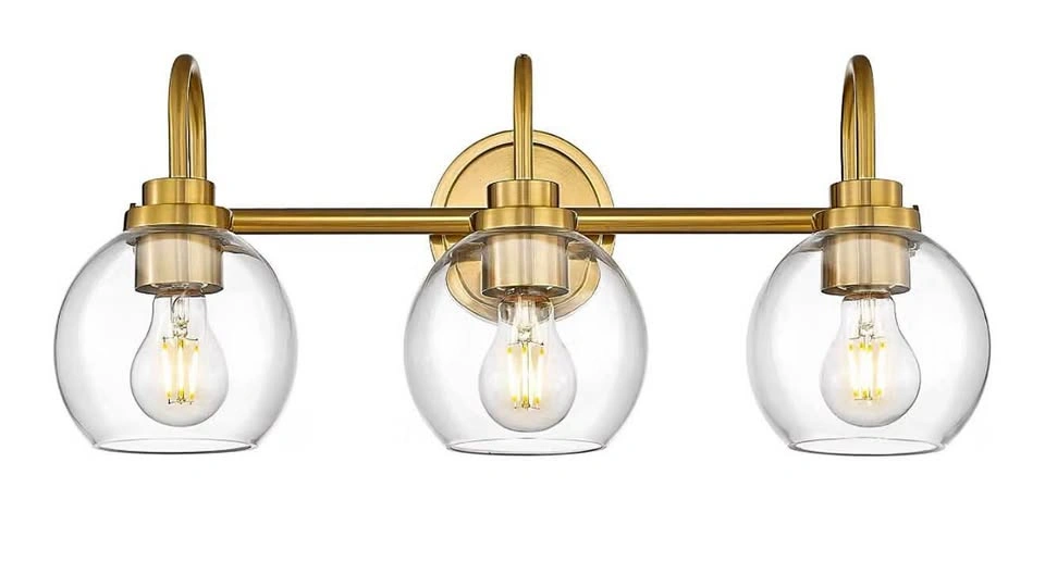 Audickic 3-Light Brushed Gold Vanity Light / Bathroom Fixture