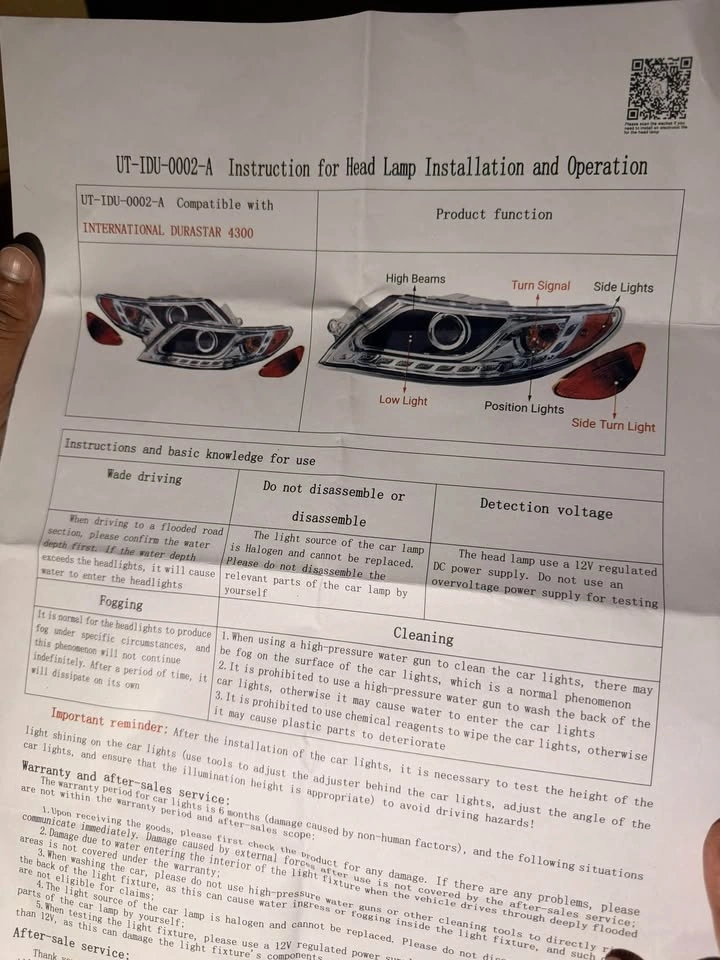 Seassauto Headlight Assembly - International Durastar / Transtar - photo 3