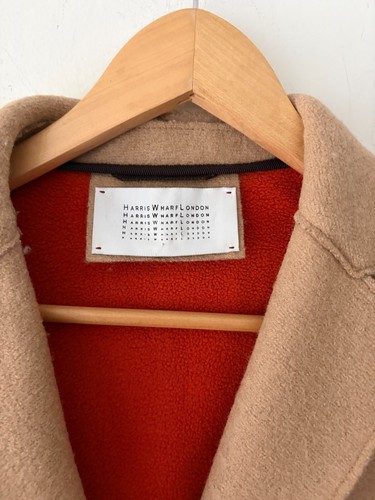 Harris Wharf London Brown Boiled Wool Overcoat Size 42 - photo 3