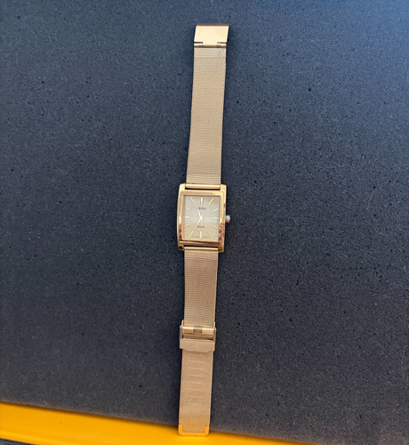 Seiko Solar Men's Gold-Tone Tank Dress Watch V115-0AC0
