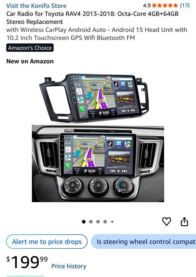 10.2” Car Radio for Toyota RAV4: Octa-Core 4GB+64GB Stereo