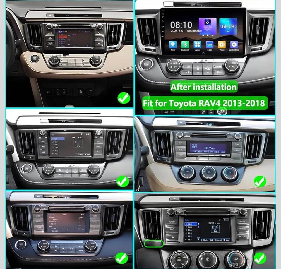 10.2” Car Radio for Toyota RAV4: Octa-Core 4GB+64GB Stereo - photo 2
