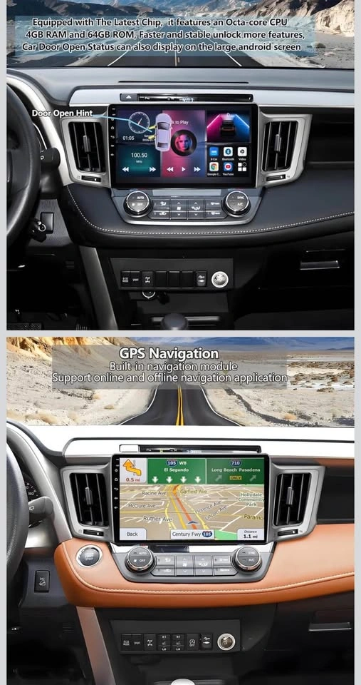 10.2” Car Radio for Toyota RAV4: Octa-Core 4GB+64GB Stereo - photo 4