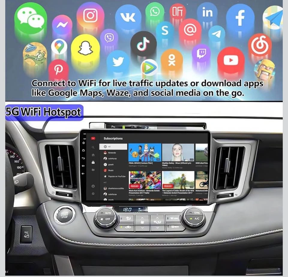 10.2” Car Radio for Toyota RAV4: Octa-Core 4GB+64GB Stereo - photo 5