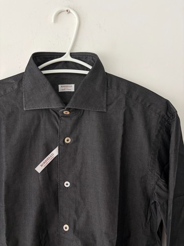 Borriello Napoli Mens 100% Cotton Button Up Dress Shirt Size 15. - photo 2