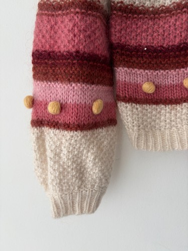 Sezane Penelope Mohair Wool Striped Bauble Sweater Size M - photo 4