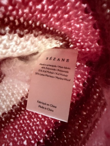 Sezane Penelope Mohair Wool Striped Bauble Sweater Size M - photo 5
