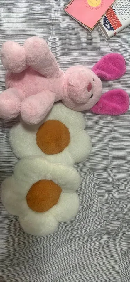 Soft toys and 2 flower pillows thumbnail