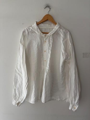 CP Shades White Linen Long Sleeve Women's Top Shirt Size XL