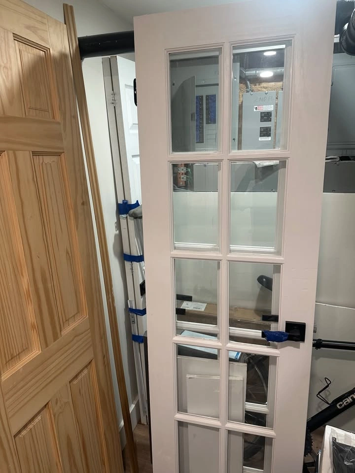 2 White 10-Lite Interior French Doors with Black Hardware - photo 2