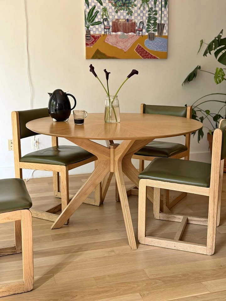 Round Wood Dining Table 47"