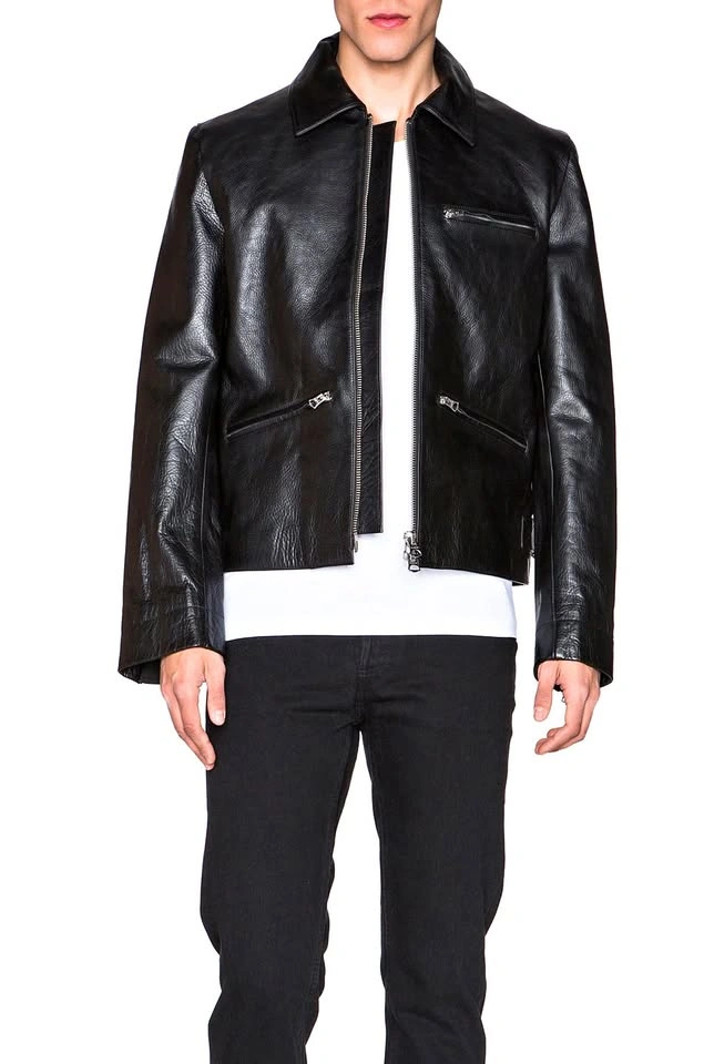 Acne Studios Men's August Light Leather Jacket Size 48
