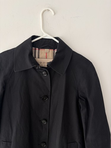 Burberry Brit Long Women's Black Trench Coat Size 4 - photo 2