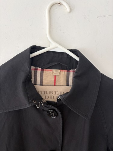 Burberry Brit Long Women's Black Trench Coat Size 4 - photo 3
