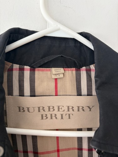 Burberry Brit Long Women's Black Trench Coat Size 4 - photo 4