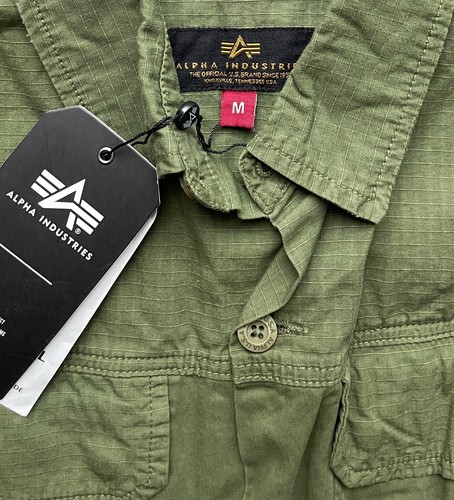 Alpha Industries Overshirt Summer Jacket Dark Olive Size M - photo 2