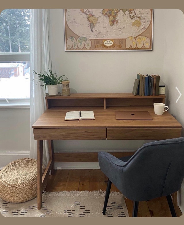 Structube BAGUS Walnut Desk w/ Hutch – 118cm – assembled!