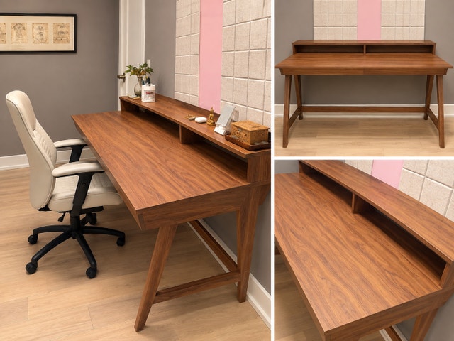 Structube BAGUS Walnut Desk w/ Hutch – 118cm – assembled! - photo 2