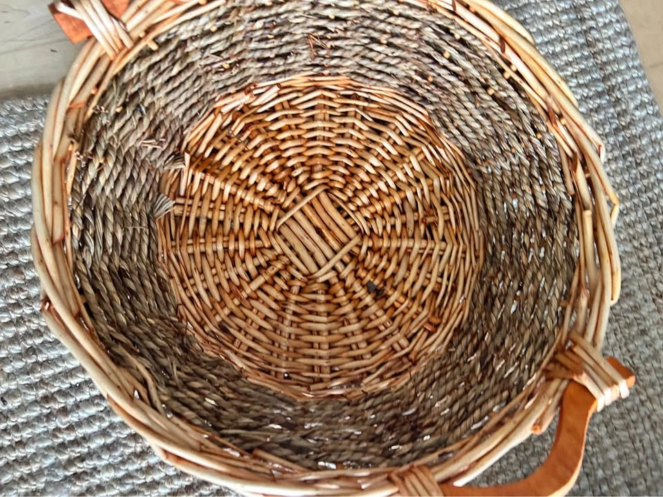 15x5“ Round Wicker Basket with Wooden Handles - photo 2