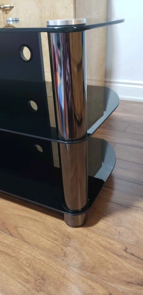 Modern Black Glass TV Stand - photo 4
