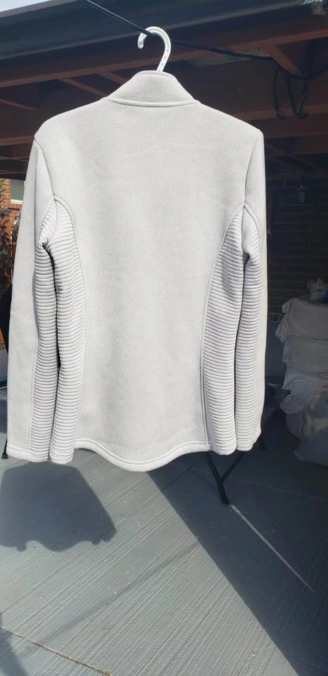 Women’s Grey Fleece Zip-Up Jacket (Large) - photo 2