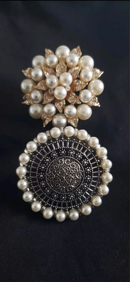 2 Pearl & Gold Adjustable Rings - photo 5