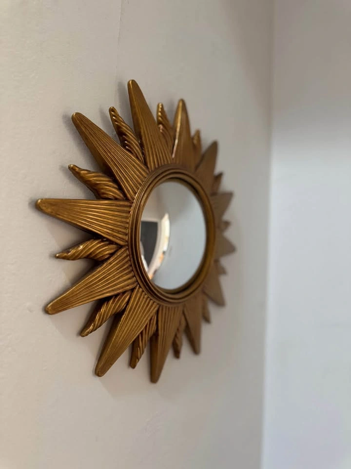 Vintage 1994 Gold Sunburst Convex Mirror - photo 4