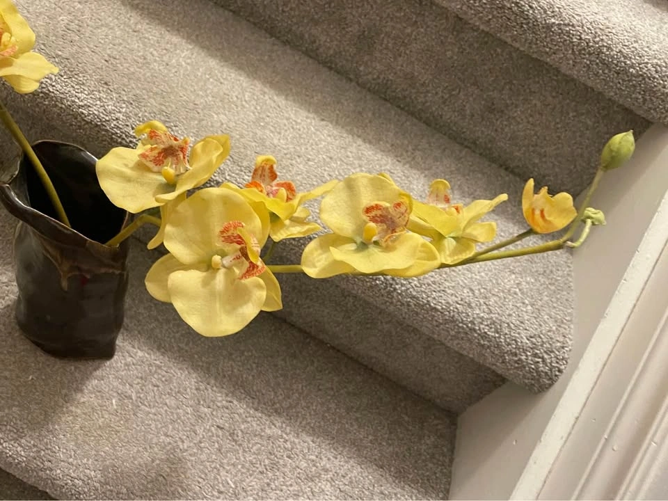 Fake orchid in beautiful vase - photo 2