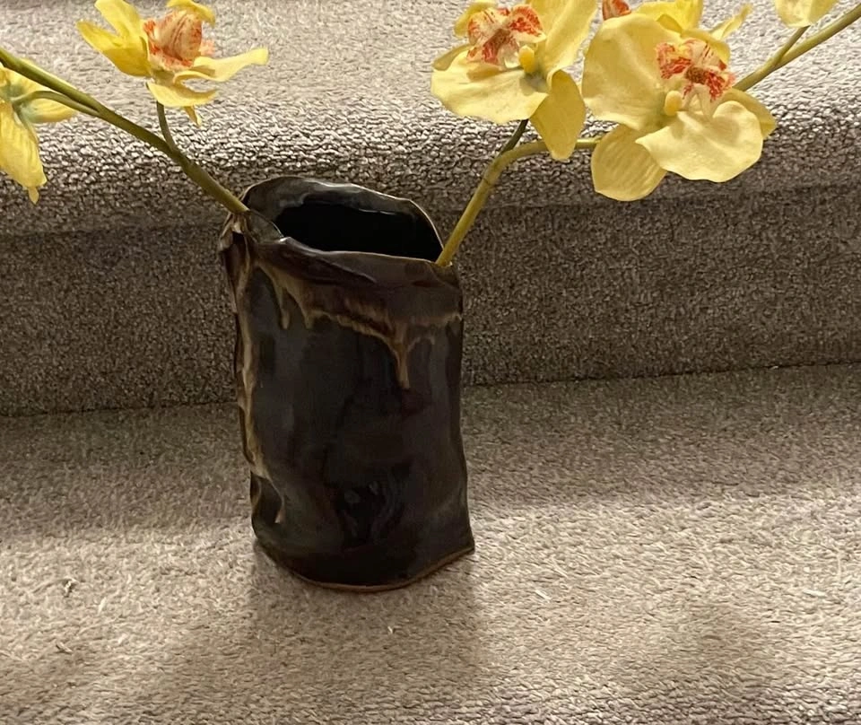 Fake orchid in beautiful vase - photo 3