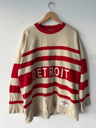 Vintage CCM Detroit Red Wings Heritage Knit Sweater Size XL