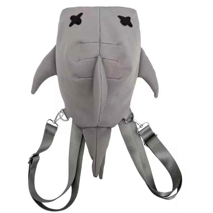 Cute Black and Grey Shark Backpack