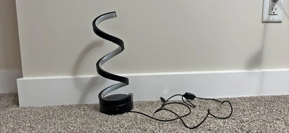 Modern Spiral LED Desk Lamp - Dimmable 3 Color Modes Black Bedsi