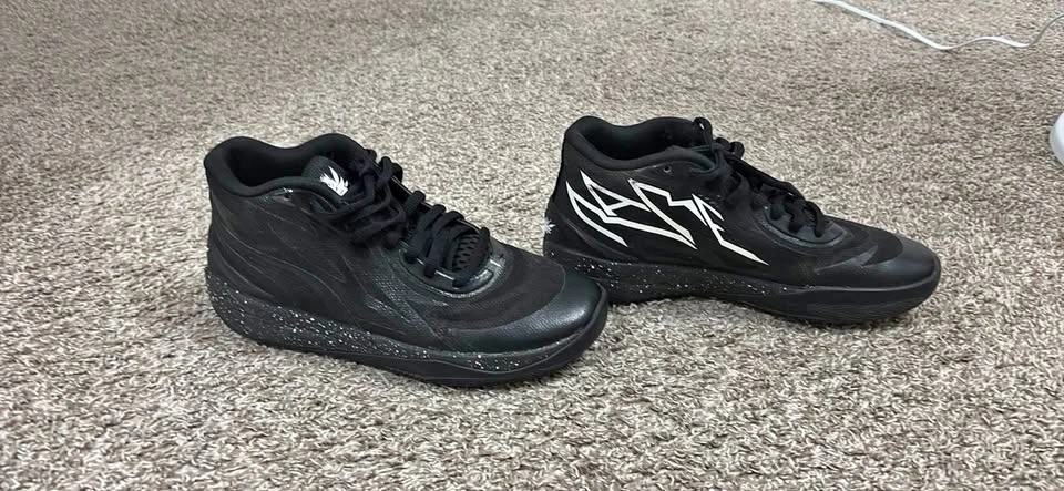 Puma MB.02 Oreo Black White LaMelo Ball Basketball Shoes [Size 8