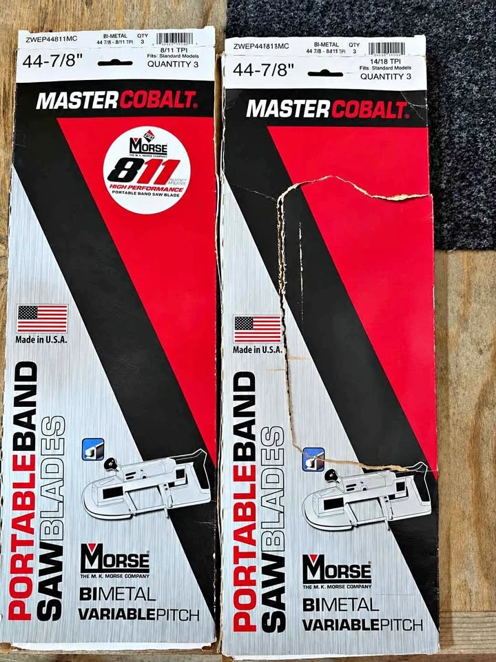 M.K. Morse 44-7/8" Portable Band Saw Blades – 6 New Blades