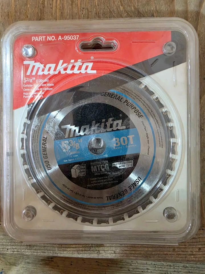 7 Brand New Makita 5-3/8" Carbide Saw Blades – 16T & 30T